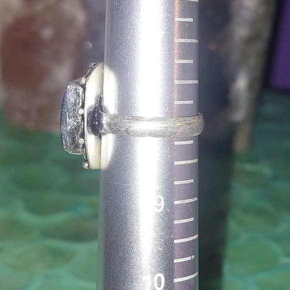 Sodalite Ring 925 Plated Size 8 - Picture 7 of 7